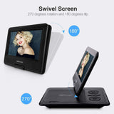 DBPOWER Portable DVD Player with 9.5" Swivel Screen, 5-Hour Built-in Rechargeable Battery