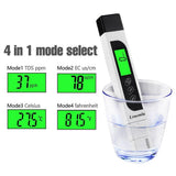 TDS Meter Digital Water Tester, Lxuemlu Professional 3-in-1 TDS, Temperature and EC Meter with Carrying Case, 0-9999ppm