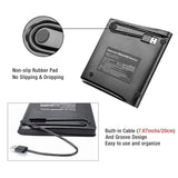 ROOFULL USB 3.0 External DVD Drive with Protective Storage Carrying Case Bag, Portable CD DVD +/-RW Drive Burner for Windows 10/8/7 Laptop