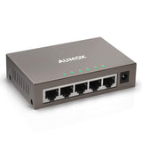 Aumox 5 Port Gigabit Ethernet Network Switch, Desktop, Unmanaged Ethernet Splitter, Durable Metal Casing