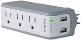 Belkin 3-Outlet USB Surge Protector w/Rotating Plug– Ideal for Mobile Devices, Personal Electronics, Small Appliances and More (918 Joules)