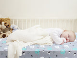 Stretchy Fitted Crib Sheets Set-Brolex 2 Pack Portable Crib Mattress Topper for Baby Boys Girls,Ultra Soft Jersey,Full Standard,Elephant & Whale