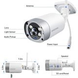 Outdoor Security Camera, Wireless IP66 Waterproof 1080p IP Cam 2.4G Night Vision Surveillance System with 4 Lamps, Two-Way Audio, Motion Detection