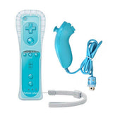 Built in Motion Plus Remote and Nunchuck Controller+Case for Nintendo Wii&Wii U (Blue)