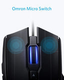 Anker High Precision Programmable Gaming Mouse with 6000 DPI, 1000 Hz Polling Rate, 10 Programmable Buttons, Ergonomic USB Computer Mouse