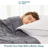 Weighted Idea Small Weighted Blanket 5 lbs for Kids and Child 36''x48'' (100% Natural Cotton, Grey)