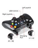 EasySMX 2.4G Wireless Controller for PS3, PC Gamepads with Vibration Fire Button Range up to 10m Support PC (Black)