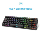 DIERYA Mechanical Gaming Keyboard 60% True RGB Backlit Bluetooth 4.0 Wired/Wireless LED Computer Keyboard Cherry MX Brown Equivalent Switch (DK-63)