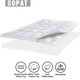SOPAT Extra Thick Mattress Topper (Twin),Cooling Mattress Pad Cover, white