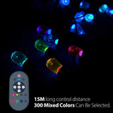 Outdoor String Lights Color Changing, 48ft Premium Impact Resistant Lifetime 15 Bulbs