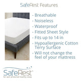 SafeRest Twin Size Premium Hypoallergenic Waterproof Mattress Protector - Vinyl Free