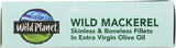 Wild Planet Wild Mackerel Fillets in Organic Extra Virgin Olive Oil, Skinless & Boneless, 3rd Party Mercury Tested, 4.4 Ounce (Pack of 12)
