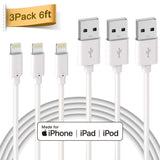 Lightning Cable - Apple MFi Certified - Quntis 3Pack 6ft Premium Lightning to USB A Charger Cable Compatible with iPhone Xs Max XR X 8 Plus 7 Plus