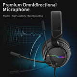 Jeecoo Stereo Gaming Headset for PS4, Xbox One S - Noise Cancelling Over Ear Headphones with Microphone - LED Light Soft Earmuffs Bass Surround