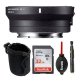 Sigma MC-11 Lens Mount Converter (Canon EF to Sony E-Mount) with 32GB SD Card