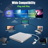 VersionTECH. USB Ultra Slim External DVD Drive Burner Optical Drive CD+/-RW DVD +/-RW Superdrive Disc Duplicator Compatible with Mac and laptop