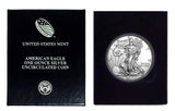 2019 - American Silver Eagle in Plastic Air Tite and Blue Gift Box with our Certificate of Authenticity Dollar Uncirculated Us Mint