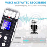 EVISTR 16GB Digital Voice Recorder Voice Activated Recorder with Playback