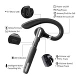 ICOMTOFIT Bluetooth Headset, Wireless Bluetooth Earpiece V4.1Hands-Free Earphones with Noise Cancellation Mic for Driving/Business/Office (Gray)