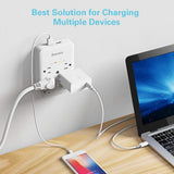 Huntkey 6 AC Outlets Surge Protector with 2 USB Charging Ports 3.4 Amp, SMD607A