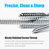 Self Tapping Screws Assortment Set, M3/M4/M5/M6 304 Stainless Steel Sheet Metal Screws Kit,Assortment 570pcs (285pcs Round Head and 285pcs Flat Head)