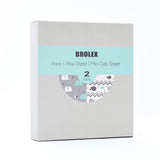 Pack n Play Stretchy Fitted Pack n Play Playard Sheet Set-Brolex 2 Pack Portable Mini Crib Sheets,Convertible Playard Mattress ，Elephant & Whale