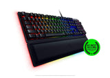 Razer Huntsman Elite Gaming Keyboard: Opto-Mechanical Key Switches - Instant Actuation - Chroma RGB Lighting - Magnetic Plush Wrist Rest- Matte Black