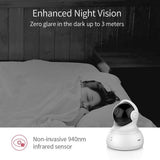 YI Dome Camera, 1080p HD Indoor Pan/Tilt/Zoom Wireless IP Security Surveillance System with Night Vision, Motion Tracking - Cloud Service (White)