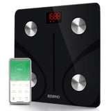 RENPHO Bluetooth Body Fat Scale Smart BMI Scale Digital Bathroom Wireless Weight Scale, Body Composition Analyzer with Smartphone App 396lbs - Black