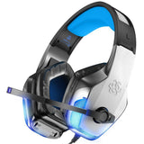 BENGOO V-4 Gaming Headset for Xbox One, PS4, PC, Controller, Noise Cancelling Over Ear Headphones, Mic, LED Light Bass Surround Soft Memory Earmuffs