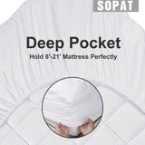 SOPAT Extra Thick Mattress Topper (Twin),Cooling Mattress Pad Cover, white