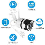 Outdoor Security Camera, 1080P Surveillance Cameras Outdoor WiFi Camera Two-Way Audio, IP66 Waterproof, Night Vision, Motion Detection