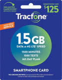 TracFone (Smartphone Only) Airtime Prepaid Service Card - Mail Delivery - 1.5GB Data / 1500 Minutes / 1500 Texts