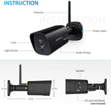 Outdoor Security Camera- 1080P Outdoor Surveillance Cameras Waterproof IP66 IP Cam 2.4G