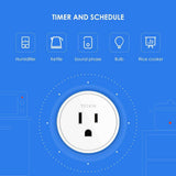 Smart Plug Compatible with Alexa Google Assistant IFTTT for Voice Control, Teckin Mini Smart Outlet Wifi Socket with Timer Function, No Hub Required
