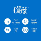 Just the Cheese Bars, Crunchy Baked Low Carb Snack Bars. 100% Natural Cheese. High Protein and Gluten Free, Grilled Cheese (12 Two-Bar Packs)