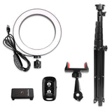8" Selfie Ring Light with Tripod Stand & Cell Phone Holder for Live Stream/Makeup