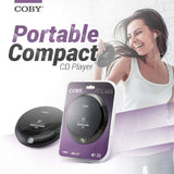 Coby Portable Compact Anti-Skip CD Player – Lightweight & Shockproof Music Disc Player