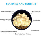 Globe String Lights, 49ft 100 LED Warm White Waterproof Decorative Fairy LED String lights pack