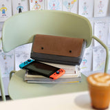 Comfyable Carrying Case Fit for Nintendo Switch with 6 Game Slots, Portable Travel Pouch Protective Waterproof Cover , Dark Gray & Brown