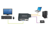 IOGEAR 2-Port USB VGA Cable KVM Switch with Cables and Remote, GCS22U