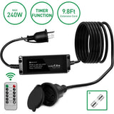 Outdoor Dimmer, 240W Max Outdoor String Lights Switch, Wireless Remote Control Dimmer