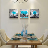 Canvas Wall Art for Bedroom Black and white landscape Blue rose flowers Bathroom Wall Decor