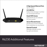 NETGEAR WiFi Router (R6230) - AC1200 Dual Band Wireless Speed (up to 1200 Mbps)