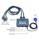 JideTech 2-Port USB HDMI Cable KVM Switch Video, Cables & USB Peripheral Sharing Support 4k×2K@30hz Resolution