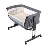 Mika Micky Bedside Sleeper Easy Folding Portable Crib,Grey