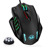 Redragon M908 Impact RGB LED MMO Mouse with Side Buttons Laser Wired Gaming Mouse with 12,400DPI, High Precision, 19 Programmable Mouse Buttons