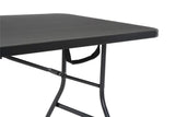 Cosco Deluxe 6 Foot x 30 inch Fold-in-Half Blow Molded Folding Table, Black Black