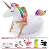 Jasonwell Giant Inflatable Unicorn Pool Float Floatie Ride On with Fast Valves Large Rideable Blow Up Summer Beach Swimming Pool Party
