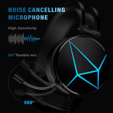 PeohZarr Gaming Headset Xbox one Headset PS4 Headset with 7.1 Surround Sound PC Headset with Mic & Light, Over Ear Headphones